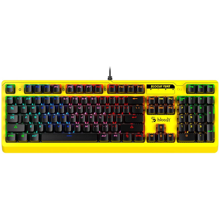 Bloody Keyboard B810RC Light Strike RGB Animation Gaming Punk Yellow Bloody Keyboard B810RC Light Strike RGB Animation Gaming Punk Yellow